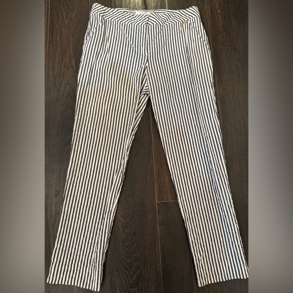 Trina Turk Black and White Striped Pants
